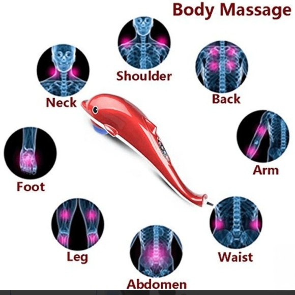 Deep Tissue Percussion Full Body Massager Dolphin Shape Tested Minor Scratches - Picture 7 of 13